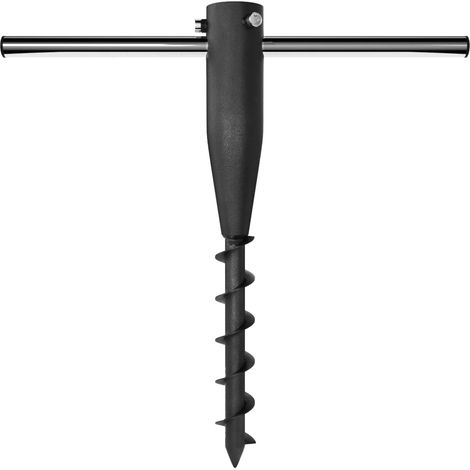 Pied de Parasol en Métal, Support de Parasol, Poteau pour Toile Ombrage, Piquet de Terre à Vsser, Support de Séchoir Rotatif, Support de Mât pour Jardin, Support Parasol Balcon (1/5)
