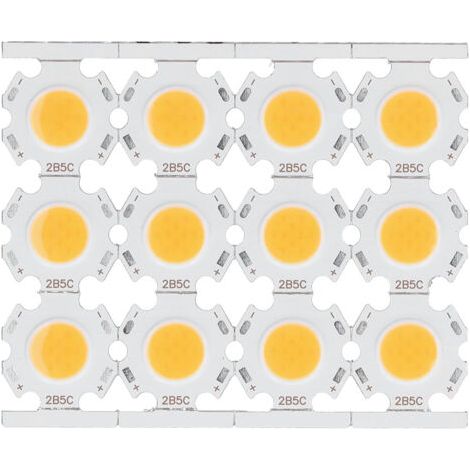 Vtizikl 12 pièces puces LED COB composant émetteur de lumière 5W 15-17V pour bricolage projecteurs Downlight plafonnier lumière chaude