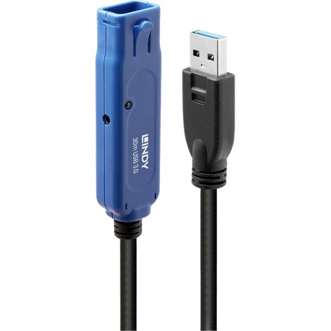 LINDY USB-Kabel USB 3.2 Gen1 (USB 3.0 / USB 3.1 Gen1) USB-A Stecker, USB-A Buchse 30.00 m Schwarz, B (1/4)