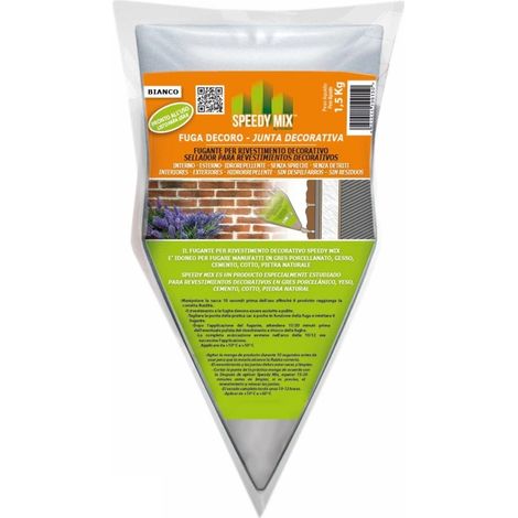 speedy mix fugante per rivestimento decorativo bianco - 1,5 kg.