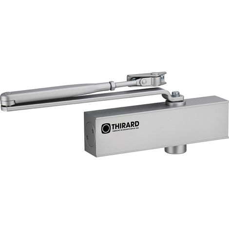 Chiudiporta spingiporta automatico idraulico, portata 60kg, Forza 3, argento, reversibile braccio standard, certificazione antincendio - THIRARD