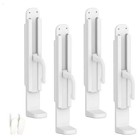 Range Chaussures Gain de Place, Porte Chaussures Mural Etagere Chaussure Range Chaussures, Rangement Chaussures Suspendu avec Crochets Réglables Blanc 4Pièces pour 4 Paires de Chaussures (1/5)