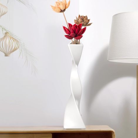 Vase de sol haut Vases en céramique décor à la maison moderne Vase à fleurs pour étagère décor à la maison torsadé grand Vase noir créatif (1/5)