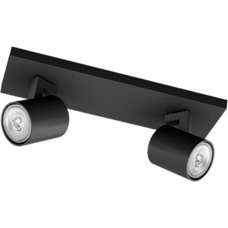 Faretto 2 luci philips runner in metallo attacco gu10 ip20 nero - 43531500
