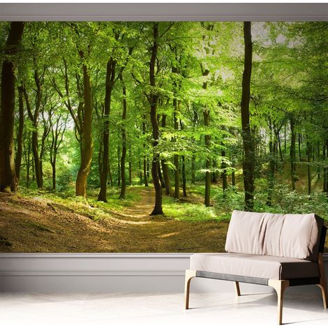 Tapete Selbstklebend - abwaschbar - Tapete mit Motiv - trendige Wanddeko - elegant Fototapete  Naturpfad 312x219 cm (1/5)