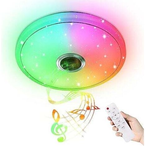 Plafonnier LED 36 W Plat Rvb zu/bei Intensité Variable mit Télécommande oder I - Link Application Kontrolle Lampe Plafonnier Plafonnier Réglable Ciel Étoilé mit Haut - Parleur Bluetooth