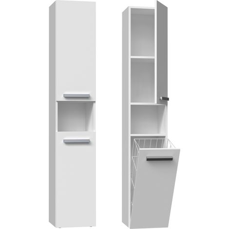 HORTI - Bathroom furniture with laundry basket - 31x30x174 cm - Bathroom storage column