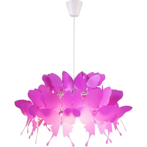 Lampada a sospensione Farfalla rosa scuro E27 Ø50 (1/5)