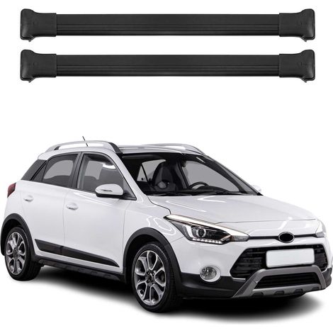 OMAC Aluminium Dachträger Querträger für Hyundai i20 Active Elite 2016-2020 – Max. 75 kg – 2 Stangen Schwarz (1/5)