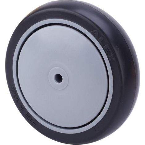 rueda pgaisb150cp-8-43 nucleo poliamix y banda goma gris eje bolas