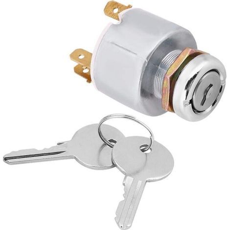 Contacteur à Clé d'Allumage Interrupteur de Démarrage du Moteur 12V 3 Positions ON OFF avec Clé Universel Clé de Contact Commutateur d'Allumage (1/5)