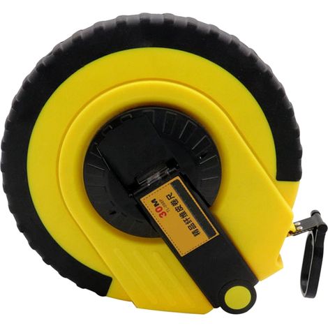 Ruban mesureur 50m en plastique, décamètre à disque, mètre ruban à tambour résistant, outil de mesure professionnel pour chantier, boîtier robuste, graduation précise, usage extérieur et intérieur (1/5)