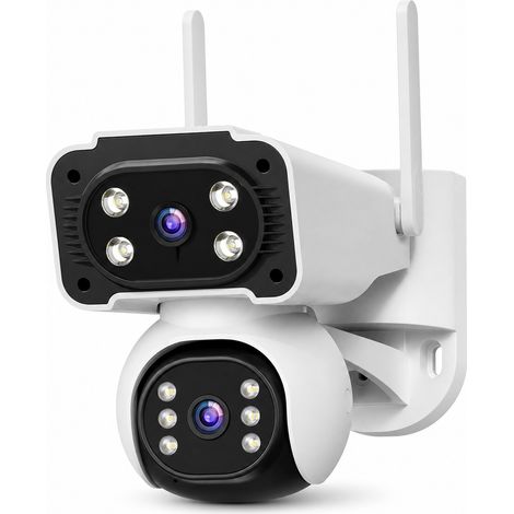 Telecamera WiFi da esterno a doppio obiettivo visione notturna 360° (1/5)