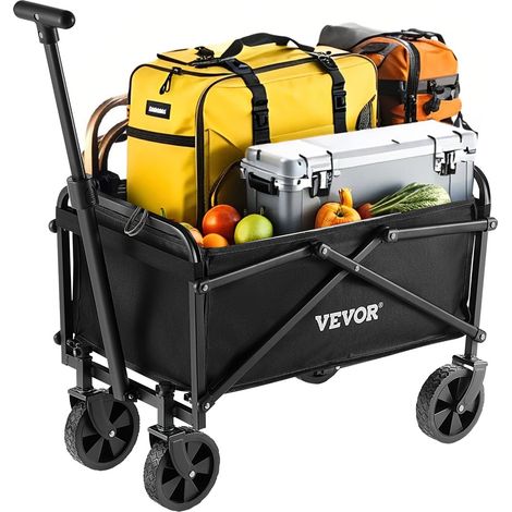 VEVOR Collapsible Wagon Carts, 80L & 200LBS Folding Wagons with All-Terrain Wheels, Heavy Duty Outdoor Utility Cart with Adjustable Handle, Portable Camping Cart for Beach Grocery Garden (1/5)