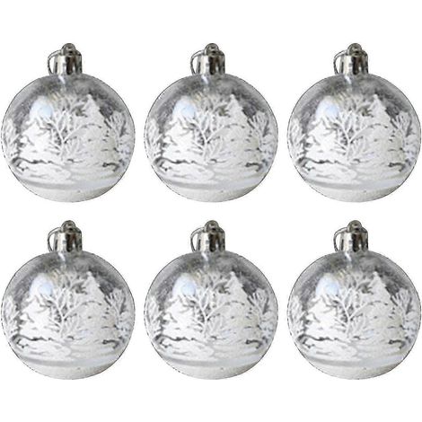 Lot de 6 boules de Noël transparentes compatibles avec la décoration du sapin. (1/5)