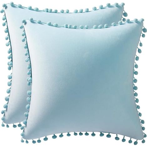 Housse De Coussin Velours - 45 X 45 Cm - Fermeture Éclair Cachée - Pour Canapé Chambre Bureau Extérieur - Lot De 2 (1/5)