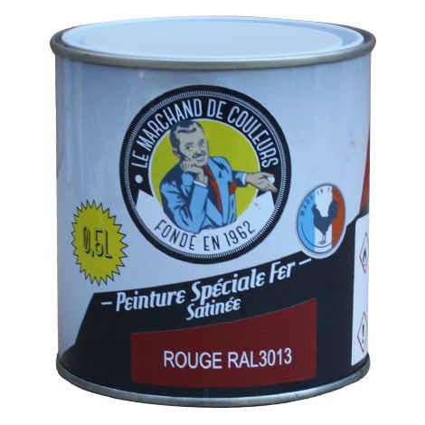 Peinture - Ral 3013 - Rouge brun - Satiné - Glycérophtalique - 0.5L