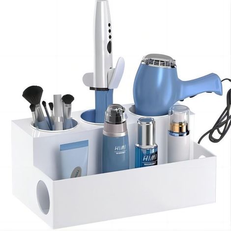 Boîte de rangement pour articles de toilette en acrylique blanc, 300185135 mm.