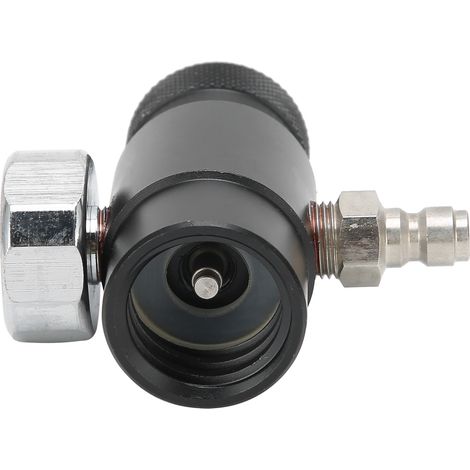 Adaptateur de remplissage CO2 réglable avec raccord mâle 8 mm, manomètre ASA 3000 psi, noir (1/5)
