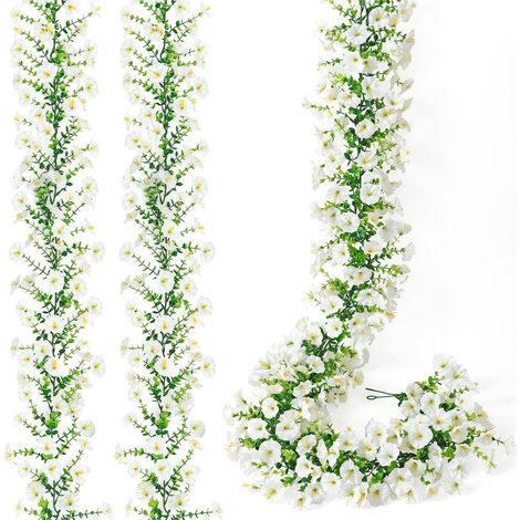 Künstliche Blumengirlande 2 Stück 1.8M Weiß Seidenblumen für Deko (1/5)
