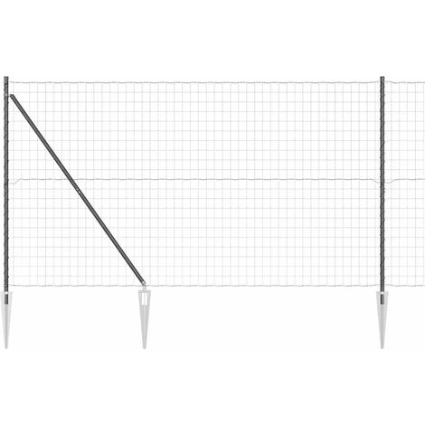 Maison Exclusive - Schweißdrahtzaun mit Spikes 10 x 1,5 m (B x H)