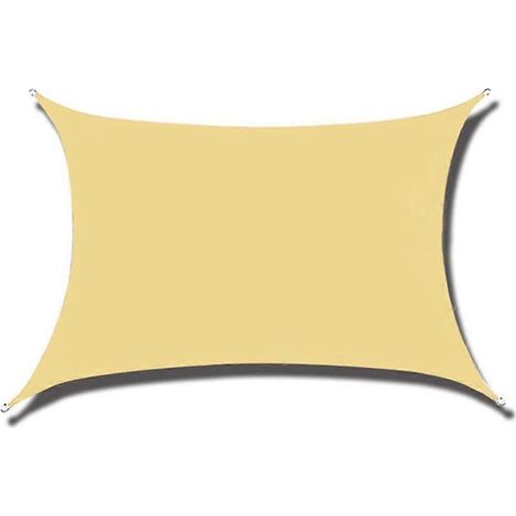 Rechteckiges/dreieckiges Sonnensegel, UV-beständig, wasserdicht und wetterfest für Garten, Terrasse und Hof. Robuste, beige Pergola mit vier Seiten.