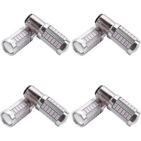 Lot de 8 ampoules LED rouges 1157 P21/5W Bay15D ultra-lumineuses 33 SMD 5630 5730 pour feux de freinage et antibrouillards de voiture 21/5W (1/5)