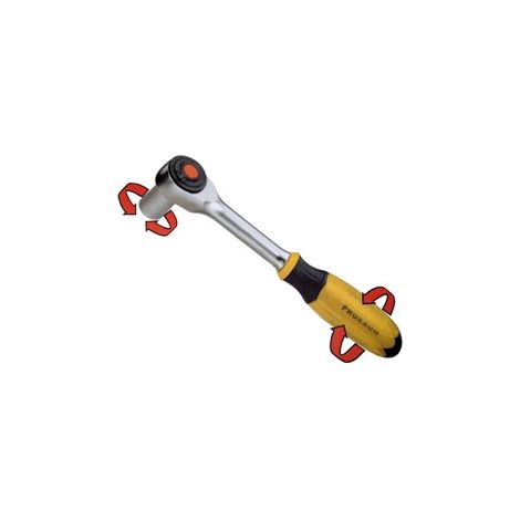 Proxxon – Clé à cliquet rotative 1/2" – Mécanisme à denture fine 52 dents – Rotation réversible – Poignée ergonomique bi-composant (1/4)