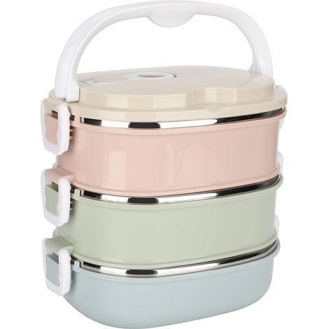 Boîte à lunch isotherme, boîte portable en acier inoxydable, boîte à lunch empilable et étanche pour aliments chauds, boîte thermique, bol, récipient alimentaire, bureau, travail, maison (1/5)