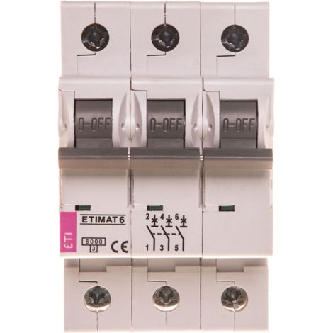 Interruptor automático 3P C 10A 6kA CA etimat 6 002145514