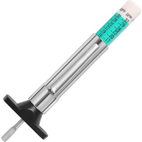Reifentiefenmesser, Profiltiefenanzeige, tragbares Messwerkzeug für britische Fahrzeuge, farbcodiertes Reifentiefenmesswerkzeug, 25 mm/1/32