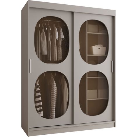 Armario Hartford 527, Cachemira, 200x150x62cm, Puertas de armario: Correderas, Número de estantes: 3