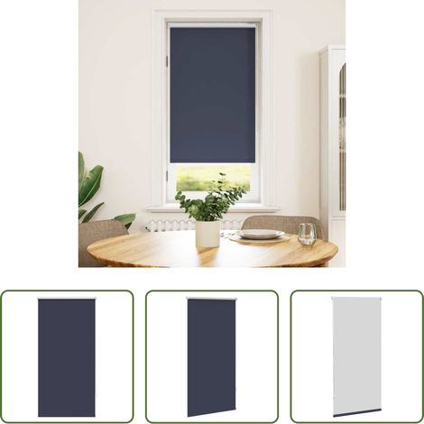 vidaXL Fensterabdeckung - Verdunkelungsrollo 64,4 x 120 cm, Stoffbreite 60 cm, Marineblau (1/5)