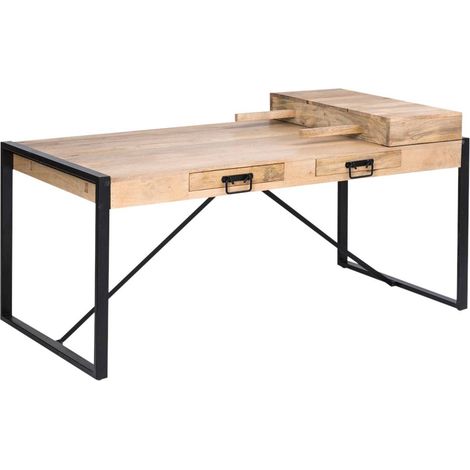 Made In Meubles – Table de salle à manger en bois de manguier – Allonges 2 x 40 cm – Dimensions 180 x 90 cm – Design moderne et fonctionnel (1/5)