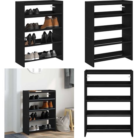 vidaXL Schuhregal Schwarz 60x25x81 cm Holzwerkstoff (1/5)
