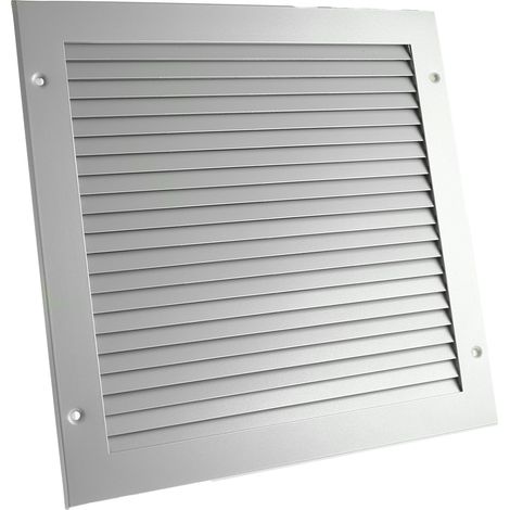 Rs Pro – Grille aération VMC 347 x 347mm – Aluminium argent – Circulation d'air efficace – Largeur de bride 32mm