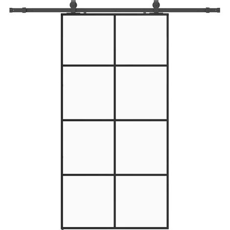 Maison Exclusive - Puerta corredera set herrajes negra 102,5x205