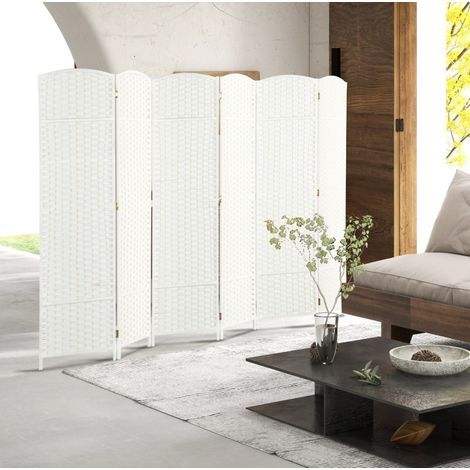 CHICFURN Biombo plegable de 6 paneles 240 x 170 cm en madera blanca, sin montaje (1/5)