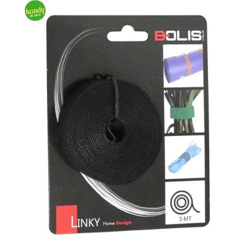 Nastro a Strappo Linky Bolis Italia 300cm Nero (1/4)