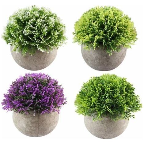4pcs Mini Plante Succulente Artificielle Plante Bonsaï Décoration Maison, Jardin, Cuisine, Mariage,Bureau Intérieur et Exterieur (1/4)