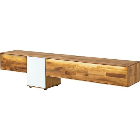 Mobile Tv in legno di quercia 220x43x55 natur / oliato bianco WIEN 107