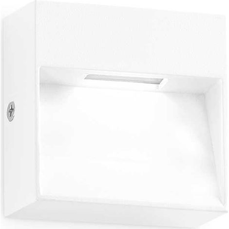 Ideal Lux DEDRA Applique Murale Extérieure LED Intégrée Carrée Blanc 160Lm 3000K IP65