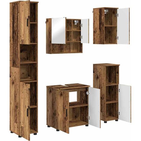 Juego de muebles de baño 5 uds. Madera Vieja 61 x 35 x 64 cm vidaXL (1/5)