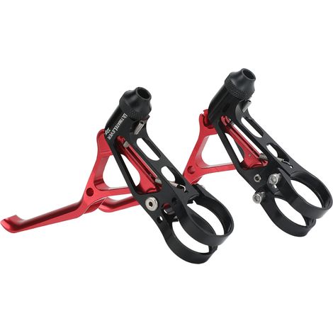 Poignée de Frein Vélo Route Aluminium Léger CNC - Réglage Rapide, Guidon 22.2mm - Rouge - 2 Unités (1/5)
