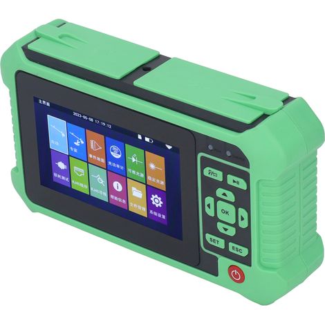 OTDR Réflectomètre Optique 9-en-1, Écran Tactile 4,3 pouces, Testeur Fibre Optique 1610nm, Détecteur de Rupture, Prise UE 100-240V (1/5)