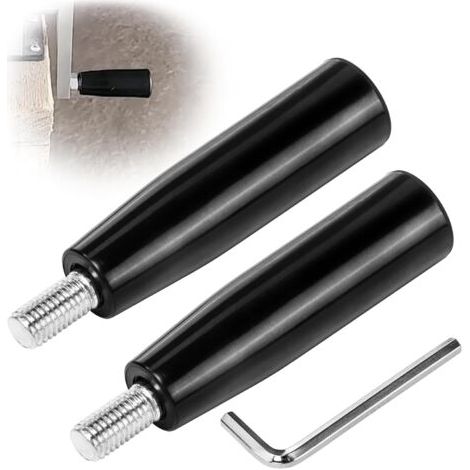 2 Pièces Poignée Tournante,M12100 mm,Bakélite Noir,Serrage Manivelle,Volant Machine,Fraiseuse Perceuse (1/5)