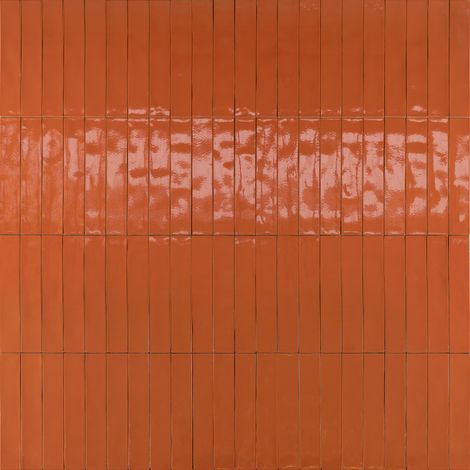 Carrelage Effet Zellige Orange LUZ Aragosta 5,3x30cm (0,54m²) - Les Carreaux de Jean