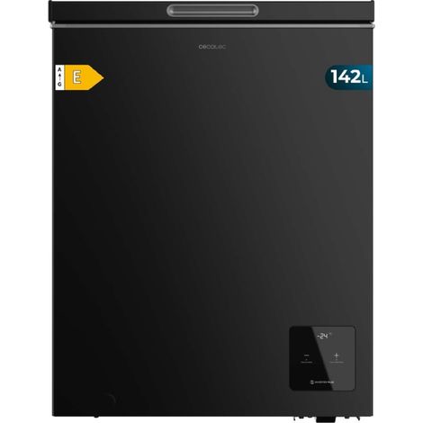 Horizontaler Gefrierschrank weiß mit 142 Litern Inhalt, Klasse E, Inverter plus Kompressor mit Displaytür, umbaubar zum Kühlschrank.
