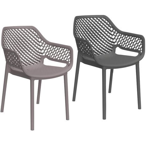 SEDIA IN POLIPROPILENE SCHIENALE FORATO 'ARIA ARMCHAIR' graf