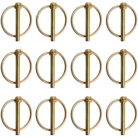 QORVA-12 Piece M4.5 Bushing Pin, Goupilles Clips, Goupille Agricole, Goupilles de Sécurité Rondes, Goupilles Clips Agricoles avec Anneau, Goupille de Sécurité, Goupille D'attache Rapide, pour Tracte (1/5)